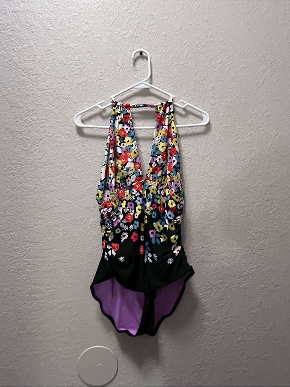 Anne Cole Black Floral One-Piece Swimsuit with Multicolor Flowers - Picture 5 of 5